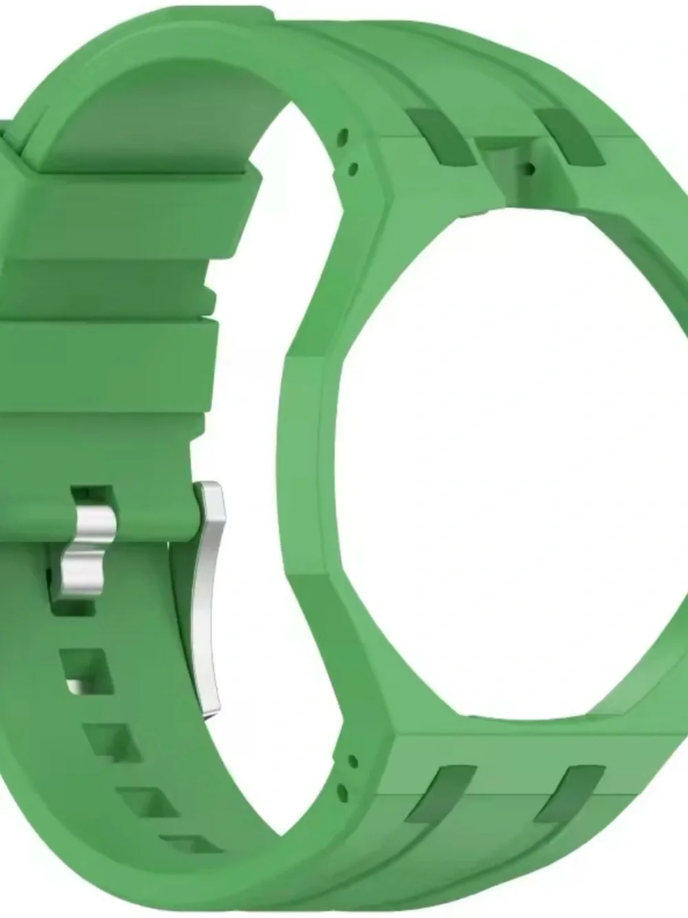Silicone Strap+Pc green case for AP royal pop swatch Pocket watch accessories